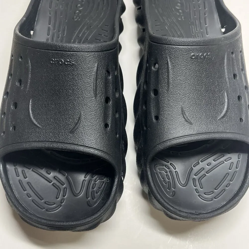 Crocs Echo Slide Sandals Mens Size 13 Black Slip-On Comfort Chunky